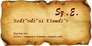 Szénási Elemér névjegykártya